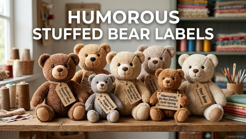 Humorous Stuffed Bear Labels